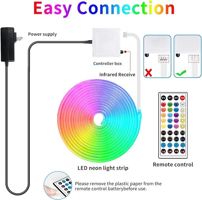 66Ft Neon Rope Lights,Flexible Led Rope Light Control with App/Remote,Multiple Modes Rope Lights,IP65 Outdoor RGB Led Neon Light Waterproof,Music Sync Gaming Led Neon Light Strip for Bedroom