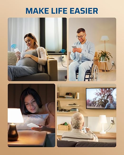 DEWENWILS Remote Control Outlet Wireless Wall Mounted Light Switch, Electrical Plug in On Off Power Switch for Lamp, Fan, Household Appliance, No Wiring, 100 Feet RF Range, ETL Listed, Programmable