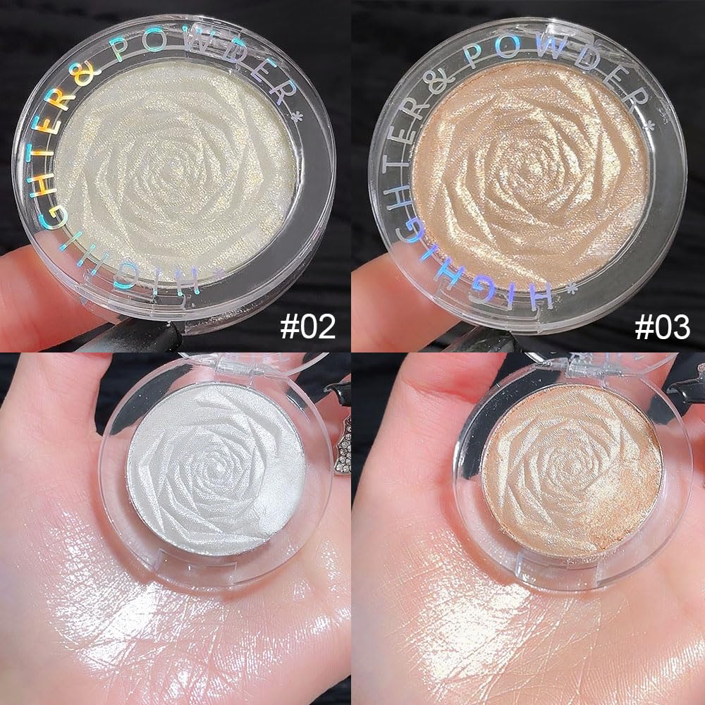 evpct Blonde Gold & Champagne Gold Face Highlighter Makeup Shimmer Glitter Diamond Sparkly Highlighters Makeup Palette Powder for Face Body Cheek iluminadores iluminador de jos maquillaje luminizers