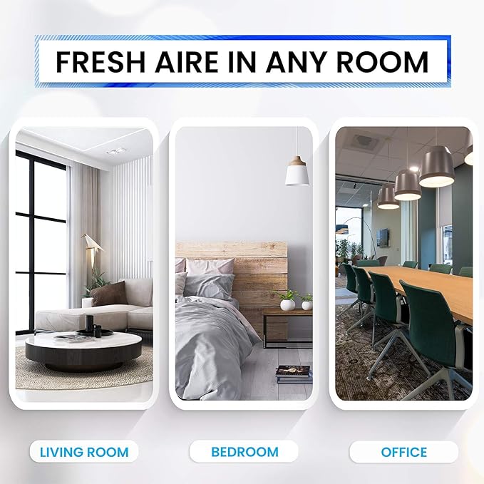 Bluonics Fresh Aire 2-Pack Water Air Washer, Air Revitalizer & Freshener with Night Light 7 LED Changing Colors & White Noise