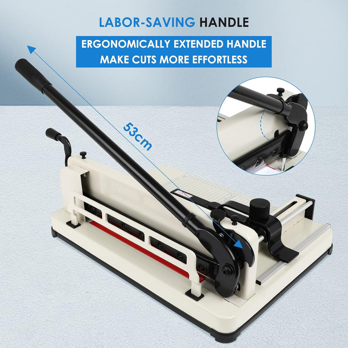 Heavy Duty Paper Cutter, 12" Guillotine Paper Cutter, Cortadora de Papel 500 Sheets Paper Trimmer with Double Safety Protection&Durable HSS Blade for Cutting Paper, Leather, PVC,Non-Woven Fabrics