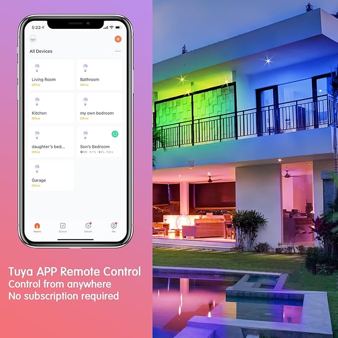 DAYBETTER Smart Light Bulbs, RGBCW WiFi Color Changing Led Bulb, Smart Bulb That Compatible with Alexa & Google Assistant, A19 E26 9W 800LM Multicolor Led Ceiling Fan Light, 20 Pack