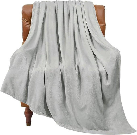 BEDELITE Fleece Blanket Light Grey Throw Blankets for Couch & Bed, Luxury Plush Cozy Fuzzy 50x70 inches, Super Soft Warm Lightweight Throw for Travel Camping
