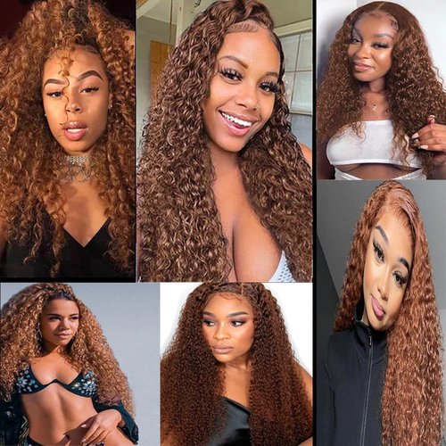 Giginger Bundles Human Hair 16 18 20 Inch Color 30 Light Brown Jerry Curly Wave Bundles Human Hair Unprocessed Quick Weave Soft Sewn In Hair Extensions for Black Women
