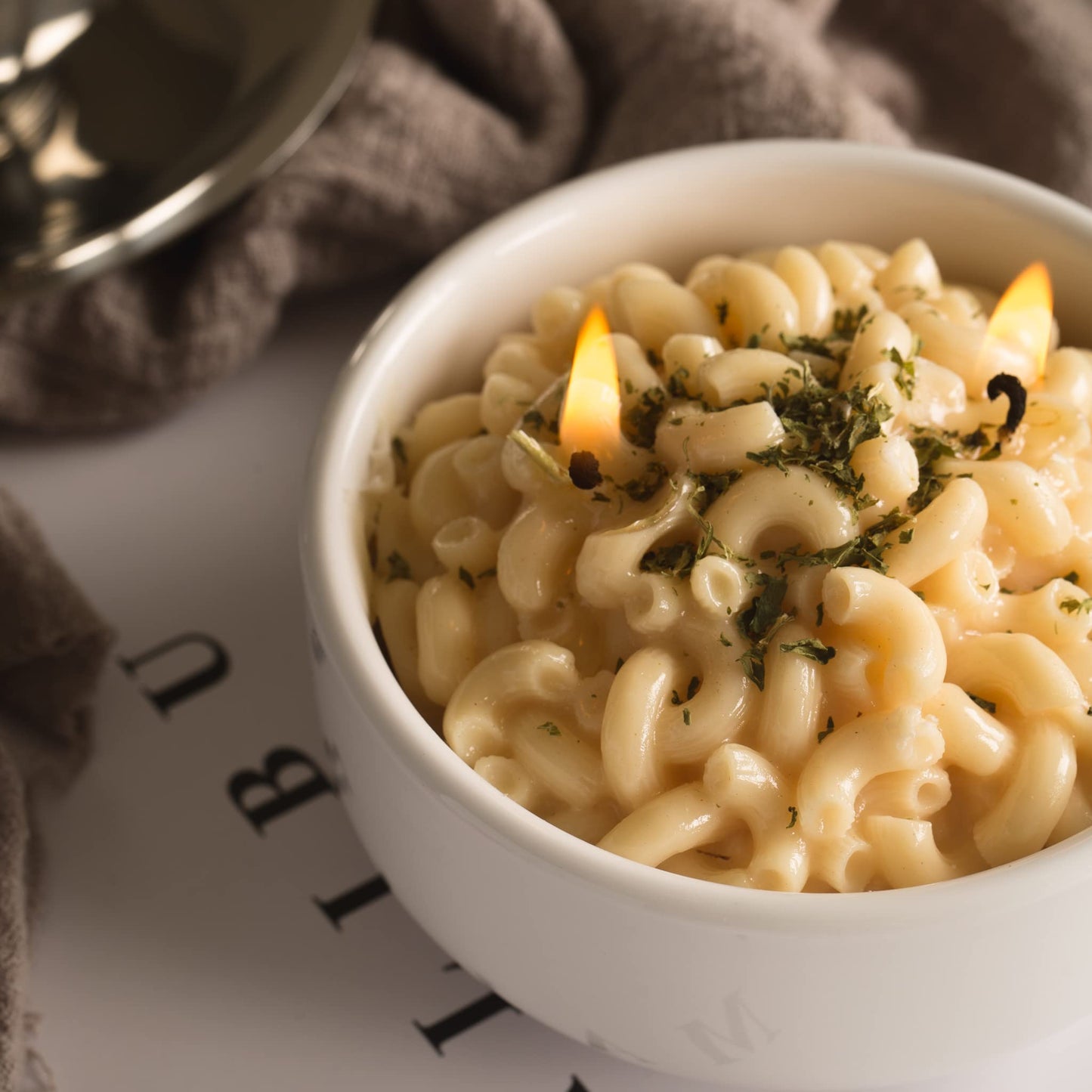Macaroni and Cheese Pasta Bowl Scented Candle Ritual Gift for Your Lovers Friends
