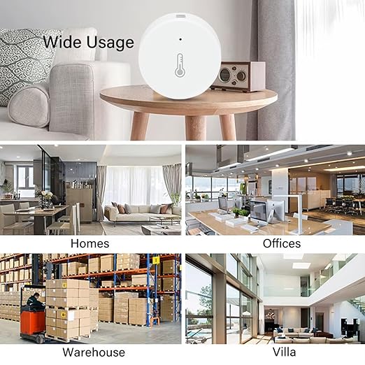 Haozee Zigbee Temperature and Humidity Sensor, Zigbee hub Required, for Remote Monitoring and Home Automation, Compatible with Home Assistant,SmartThings, Hubitat
