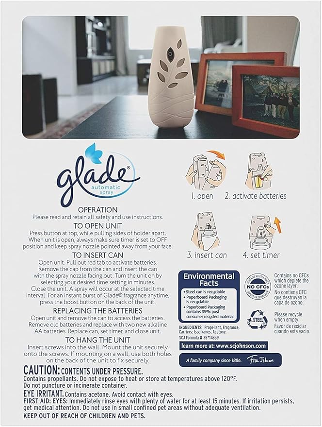 Glade Automatic Spray Air Freshener Hawaiian Breeze Starter 6.2 Ounce (Pack of 4)