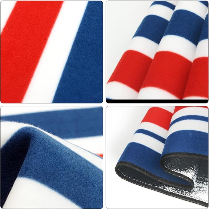 Wind Tour Family Outdoor Waterproof Durable Picnic Blankets with Carry Strap Foldable Sandproof Picnic Floor Mat for Kids Playground Camping Hiking Grass Travelling (1, Red & blue stripes-150*200cm)