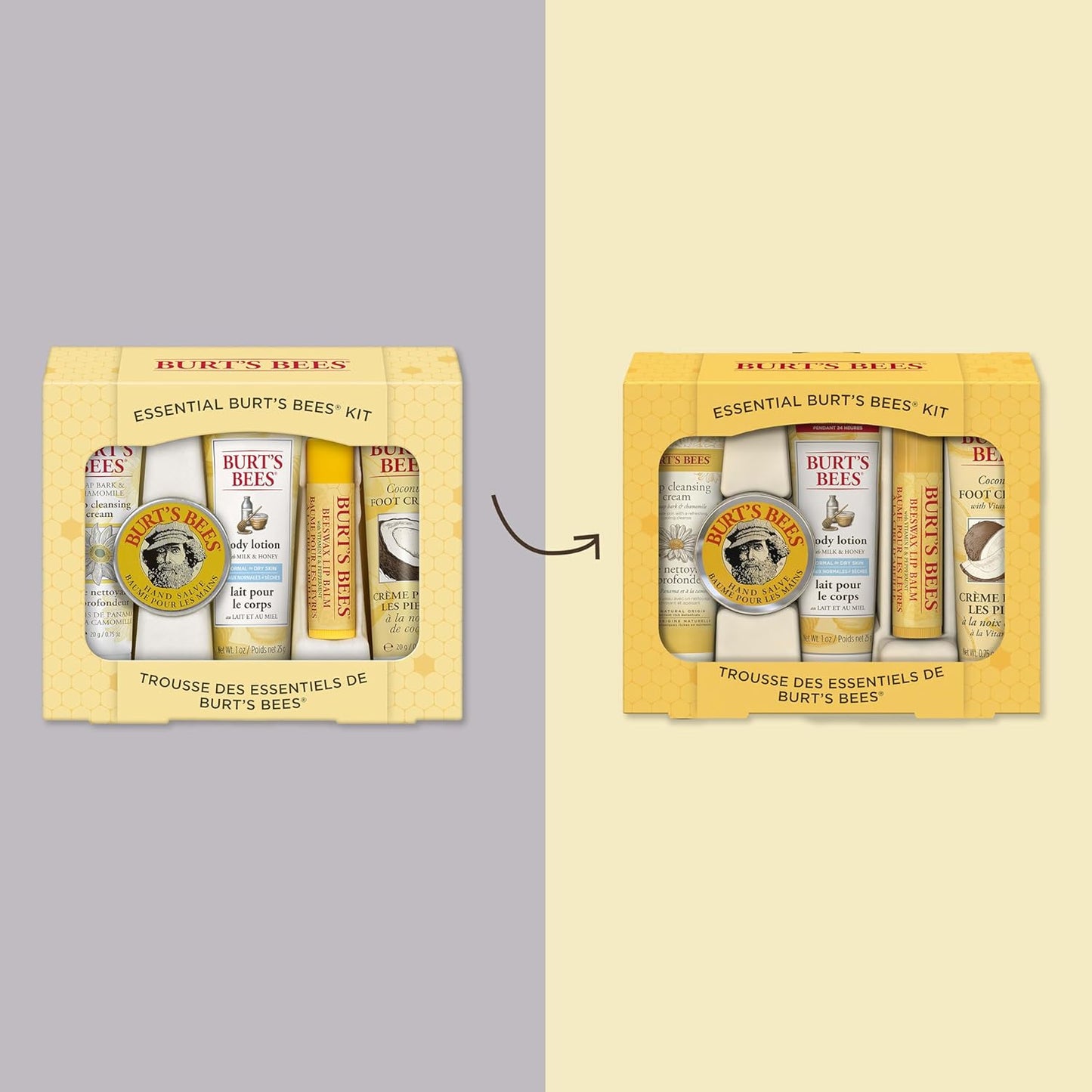 Burt's Bees Back to School Gifts Ideas, 5 Body Care College Dorm Products, Everyday Essentials Set - Original Beeswax Lip Balm, Deep Cleansing Cream, Hand Salve, Body Lotion & Foot Cream, Travel Size