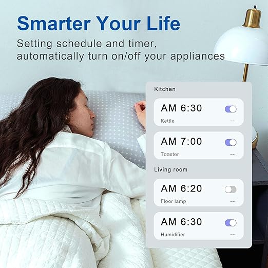 Smart Outlet with Matter, App & Voice Control, No Bridge, Works with Apple Home, Alexa, Google Home, SmartThings, 100% Privacy, White, 15A, 2-Pack
