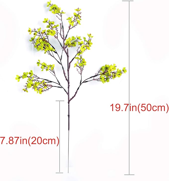 JAKY-Global Babys Breath Fabric Cloth Artificial Flowers 6 Bundle European Fake Silk Plants Decor Wedding Party Decoration Bouquets Real Touch DIY Home Garden (Grass Green)