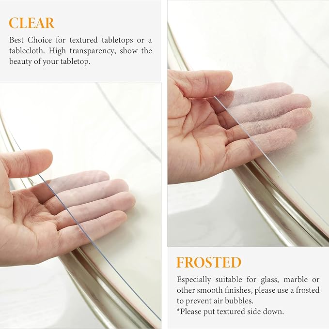 Deep Dream Clear 1.5mm Rectangular Tablecloth, 18x72 Inch, Polyvinyl Chloride, Ideal for Desk, Dining Table, Nightstand Protection