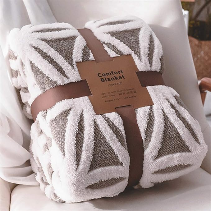 LOMAO Sherpa Fleece Blanket 90x110 Fuzzy Soft Throw Blanket Dual Sided Blanket for Couch Sofa Bed (Grey, 90''x110'')