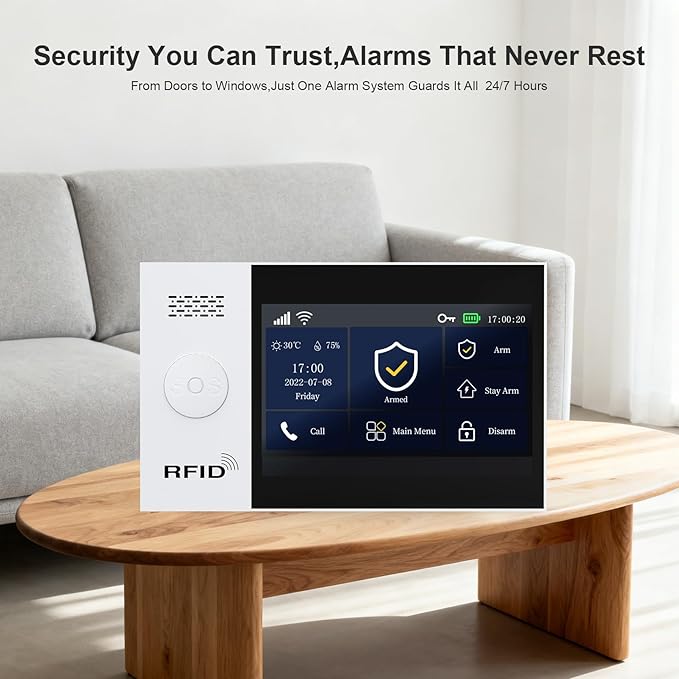 PGST Wireless Alarm System,Smart Home Security Systems with 4G SMS/Tuya App Instant Alerts,Motion Detector,Door Alarm Sensors,Remote,Work with Alexa for Villa,Apartment,No Monthly Fee