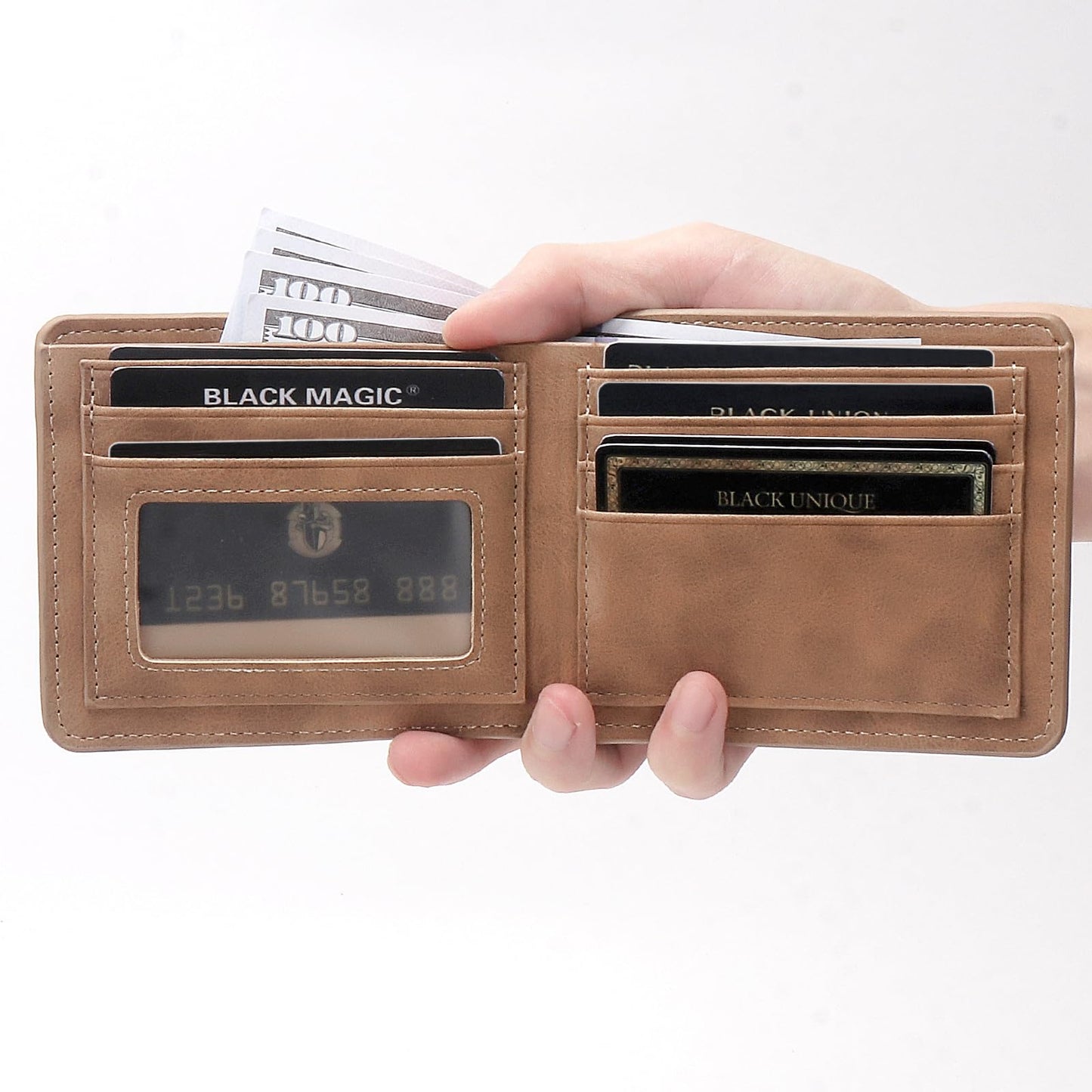 THTCSQ To My Brother Personalized Leather Wallet Engraved - Man's Birthday & Christmas Gifts