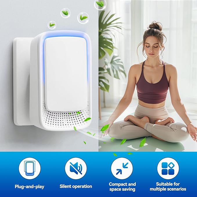 Plug In Air purifier for Home,Negative Ion Air Ionizers Quiet Air Freshener for Bedroom,Office,Kitchen,Mini Portable Ionizer Air Purifiers for Small Space(4)