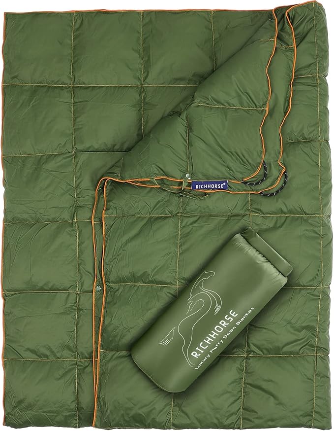 Down Blanket Camping Quilt - Lightweight, Packable, Puffy, Wearable, Water Resistant, Backpacking Quilt for Outdoor Camping, Travel and Hiking