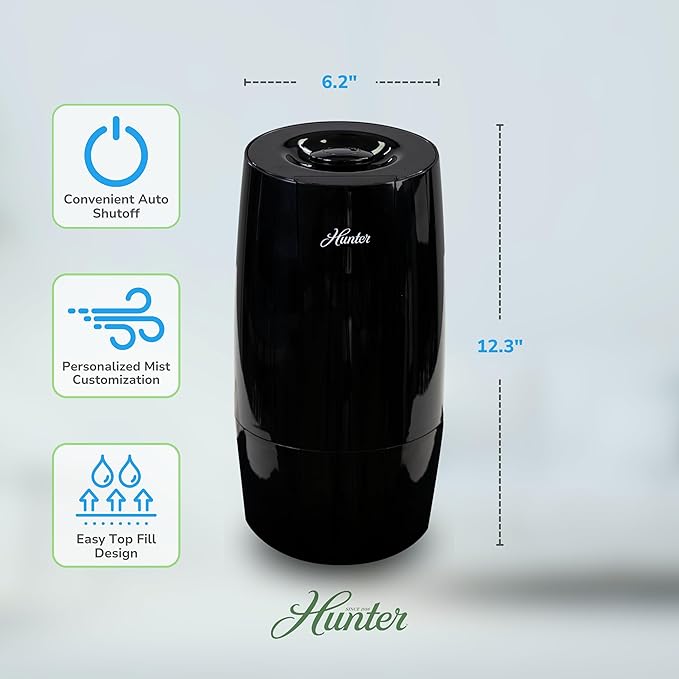 Hunter Fan Company Aspire Cool Mist 0.7 Gal Ultrasonic Humidifier-Black