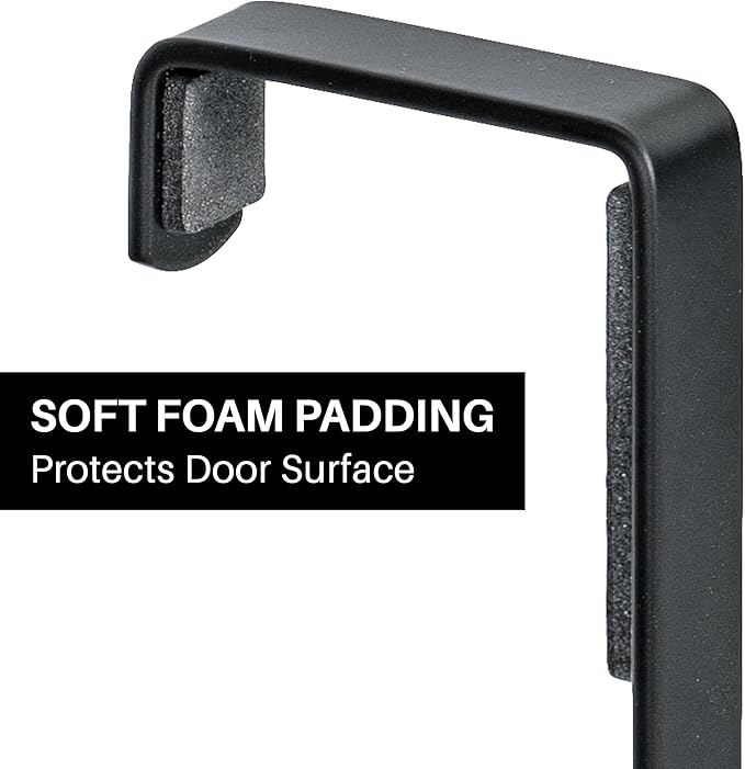 LYNK Professional® Home™ Over The Door Hooks - 14 Hook Over The Door Hanger - Over Door Coat Rack - Hanging Towels or Clothes - Bathroom, Bedroom or Laundry Room - Lifetime Ltd. Warranty – Black