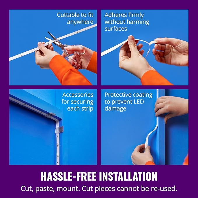 WiZ Connected - Bundle - RGBIC LED Strip 5m Plus 2 60W A19 Color Bulbs - Control with Voice or App + Activate with Motion - Matter Compatible