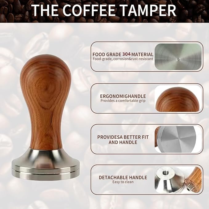 53.3mm Espresso Accessories Kit, 24PCS Coffee Tamper Set，Barista Kit, WDT Tool,316stainlesss Frothing Pitcher, Stirrer, Tamper Mat, Latte Art Pen ， Coffee puck screen