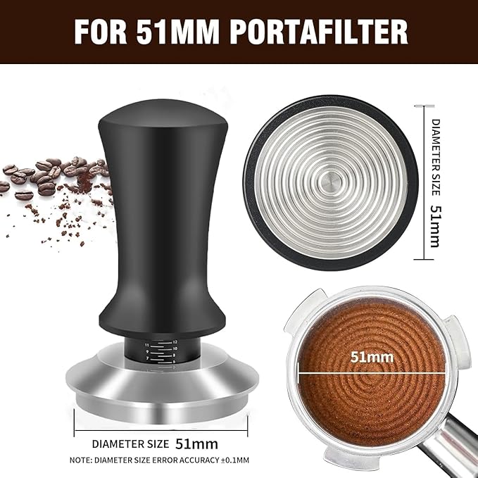 27 PCS Espresso Accessories Kit,Barista Kit 51mmCoffee Tamper Set- with Tamper,Frothing Pitcher，WDT Tool,Espresso Puck Screen and Dosing Funnel,Latte Art Kit