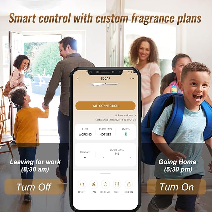 Smart Scent Air Machine for Home, Bluetooth Waterless Essential Oil Diffuser with Cold Air Tech 350ML, 1500 sq. ft Coverage Scent Diffuser for Large Room, Office, Spa, Black