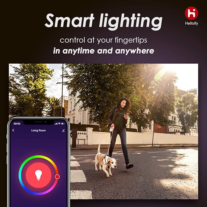 B11 LED Smart, WiFiLight Candelabra Bulb Compatible with Alexa, RGBCW Color Changing, Cool Warm White Dimmable, No Hub Required, 40WEquivalent, RGB2700K-6500K, 2PCS