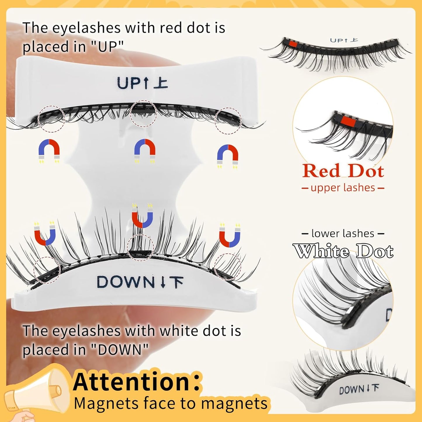 QUEWEL No Glue Needed Eyelashes, Magnetic Eyelashes Natural Look, Reusable Magnetic Lashes Kit with Applicator, Easy to Wear and Remove with Instructions(Lashes-K)
