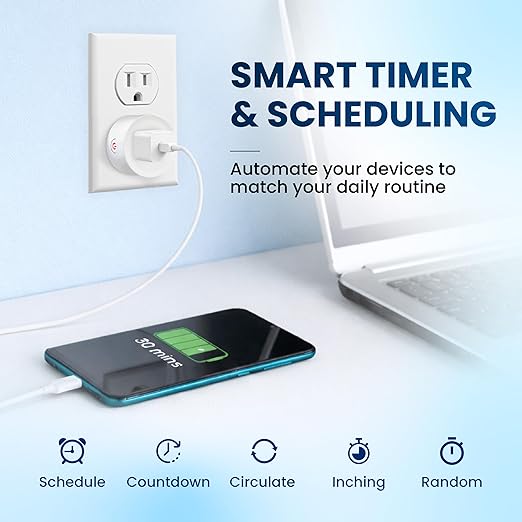 Osprey Smart Plug, Wi-Fi Outlet Socket Compatible with Alexa and Google Home, Automate APP, Timer Function, Voltage Measurement Function, No Hub Required, 16A (4 pcs)