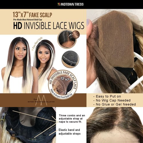 Motown Tress (Ls137.pure - Heat Resistant Fiber Lace Front Wig in OFF BLACK
