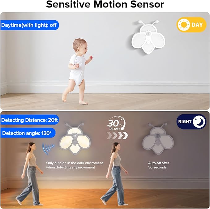Motion Sensor Stair Lights Indoor - Rechargeable Dimmable RGBW & Warm White Night Light, Magnetic Mount Motion Activated Battery Lamp for Step Hallway Bathroom Cabinet Closet(White, 4 Pack)