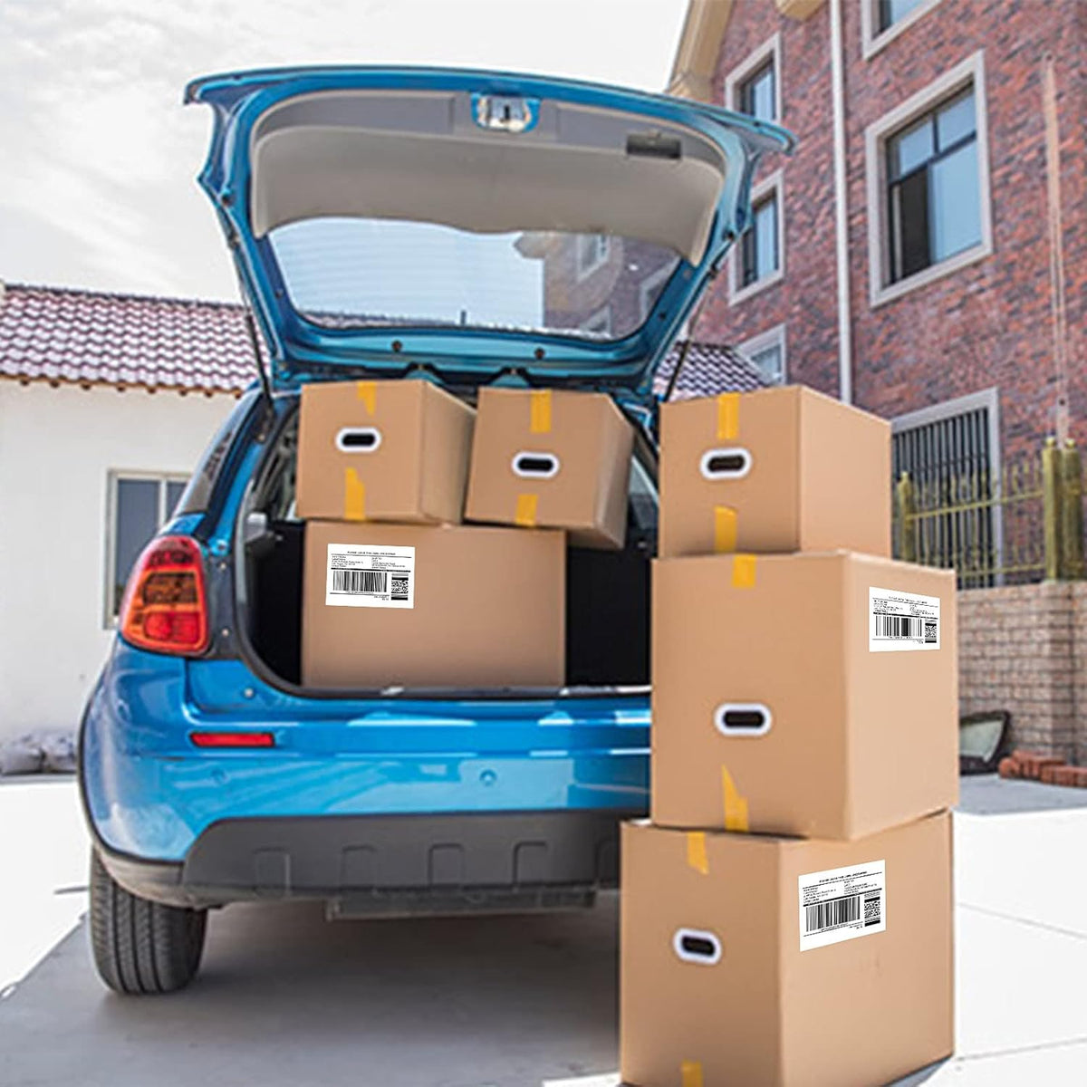 12 Rolls 6000 Pcs 4"x3" 3-Proof Direct Thermal Shipping Labels 1" Core Compatible with Zebra LP2844 ZP450 ZP505 ZD420 GX430T GK420T ZT410 ZD421 and Rollo MUNBYN, 103mmx76mm Thermal Sticker