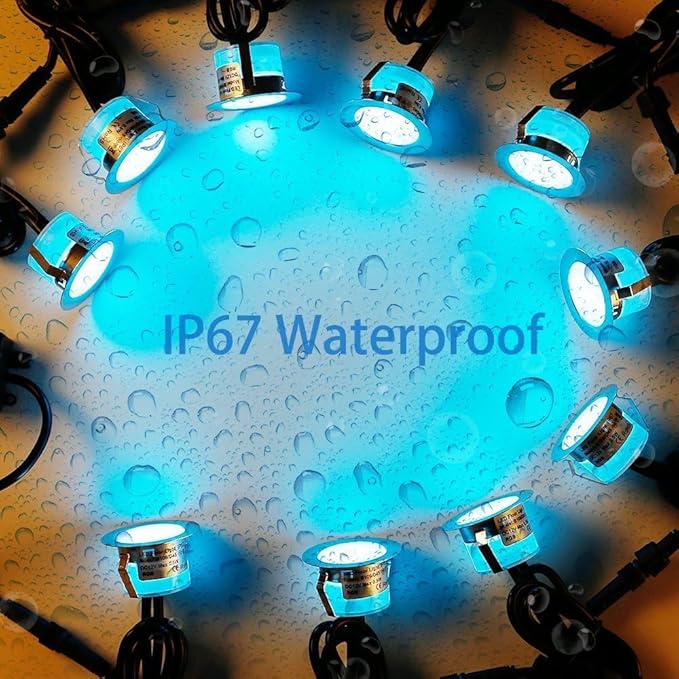 Low Voltage LED Deck Lights, 30 Pack 1.22" Smart WiFi RGBW 3000K Recessed Step & Stair Lighting Kit, IP67 Waterproof Outdoor for Deck, Walkway & Landscape, Compatible with Alexa & Google Assistant