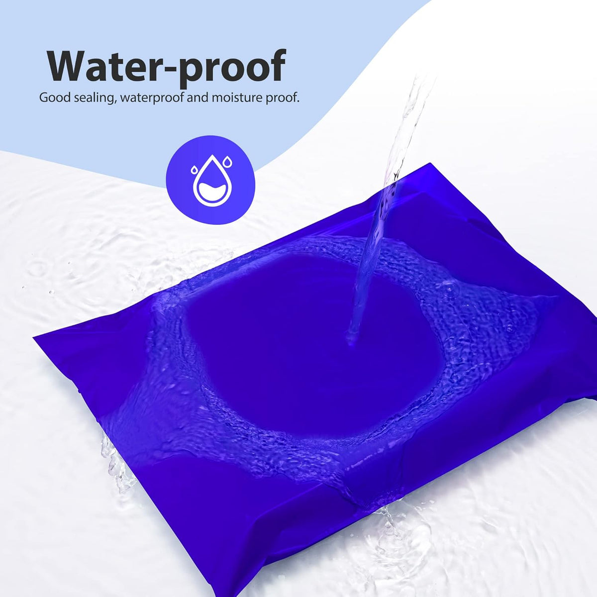 Fuxury/Fu Global 12X15.5" 100Pcs Poly Mailers Bags for Clothing/T-Shirt/Shirt, Plastic Mailing Envelopes for Small Business, Self Seal Shipping Polybag Bulk- Blue