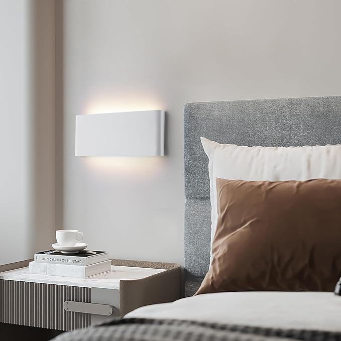 11"Modern LED vanity light,15W Dimmable 5 CCT (3000K-6500K) Adjustable Wall Lamp,Up and Down Wall Lighting,Indoor Wall Sconce for Bedroom,Staircase,Hallway,Dressing Table, 2 Pack（White）