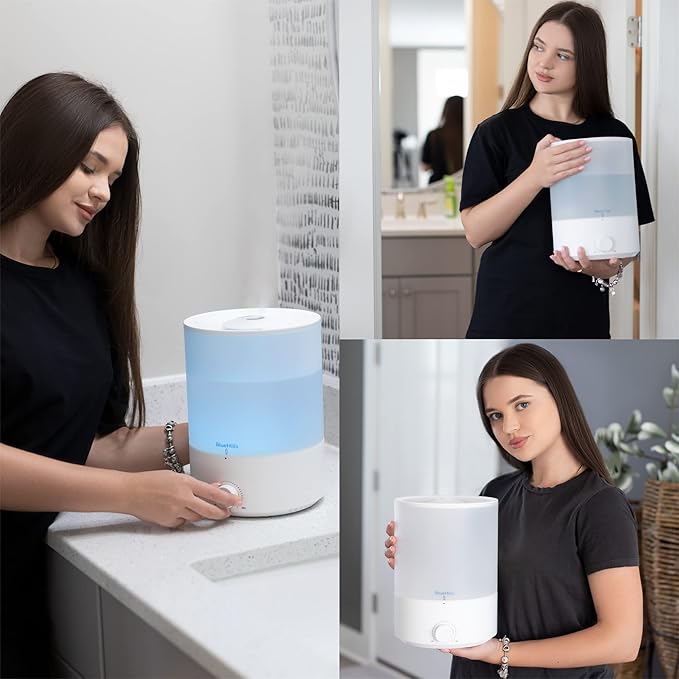 BlueHills Premium Set of Two Large 2500 ML and 4000 ML XL Essential Oil Diffusers Humidifier Combo for Large Room Home with Décor Cover LED Lights Great Gift – Value Pack of White