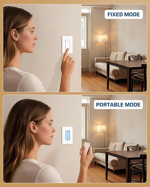 DEWENWILS Remote Control Outlet, Magnetic Wireless Light Switch, 100FT Decorator Rocker Wall Switch, Remote Outlet forLamps, Fans, Household Appliance, 15A/1875W, 2 Remote and 1 Outlet