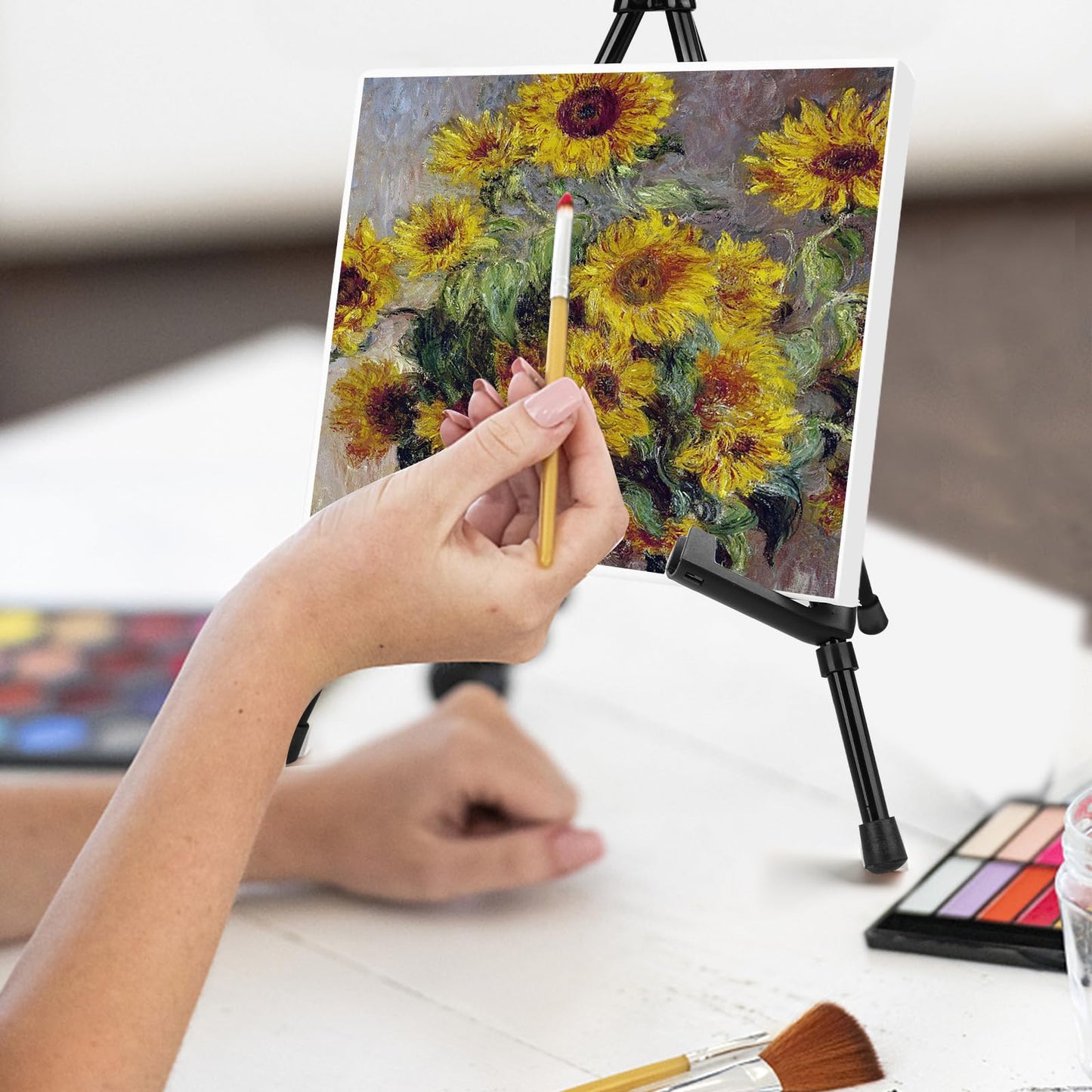 AROIC 3 Pack 14'' Tabletop Easels, Black Steel Table Top Easels for Display, Adjustable Portable Table Top Easel for Paintings, Signs, Posters,Frame Pictures(with 3 Bags)