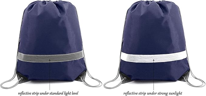 BeeGreen Drawstring Backpack Bags 20,30,50 Packs Reflective String Bags for Gym Sport Trip Cinch Sack DIY for Women Men