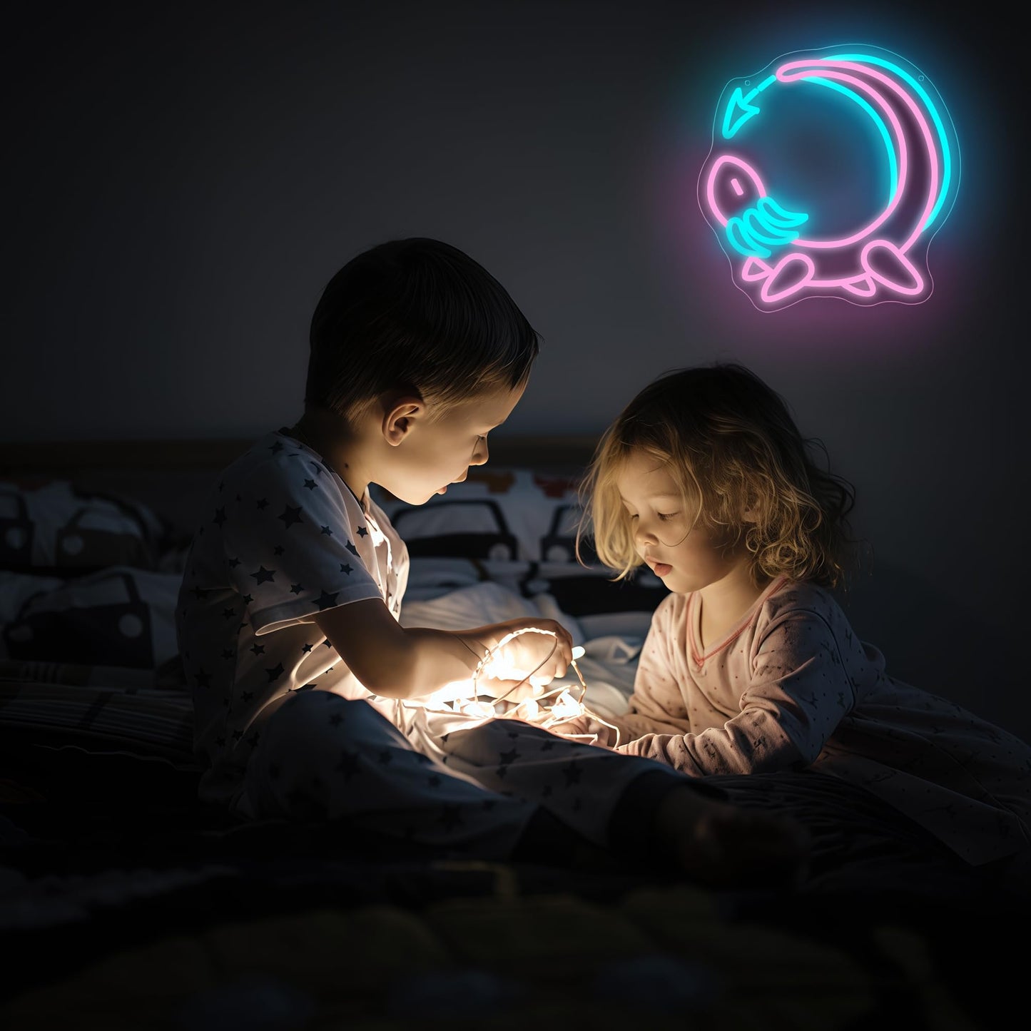 Pink Axolotl Moon Neon Sign for Wall Decor - Cute Animals Kawaii Neon Acrylic USB Powered LED Wall Art Decor, Light Up Sign Dimmable, for Axolotl Lovers Children's Room Kids Birthday 12.99" × 12.91"""