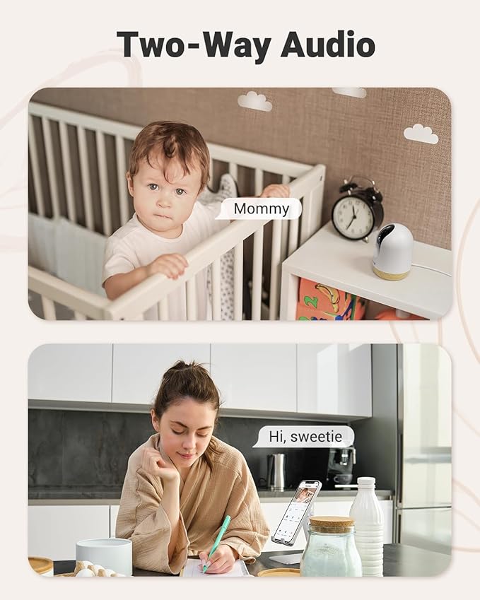 MUBVIEW 5G WiFi Indoor Security Camera No Subscription, Pet Camera with Phone App, Baby Monitor WiFi Smartphone, 2K Night Vision Pan-Tilt Dog Cam, Auto Tracking, 2-Way Audio, SD or Cloud Storage