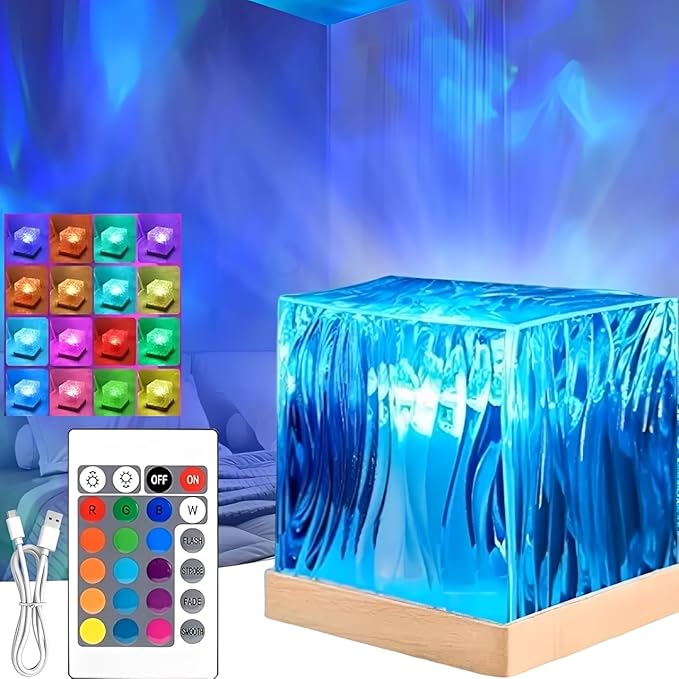 Northern Lights Projector, 16 Colors Aurora Light Projector & Mood Lighting Galaxy Lamp, Ocean Lamp, App Remote Night Light for Bedroom, Gift for Teenage Girls Room Decor (Plug-in Model)