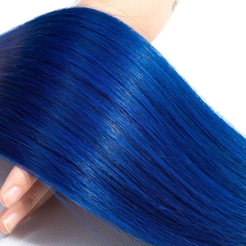 Habiliana Bundles Human Hair 20 22 24 Inch Straight T1B Blue Human Hair Bundles 11A Unprocessed Brazilian Virgin Quick Weave Hair Extensions for Black Women