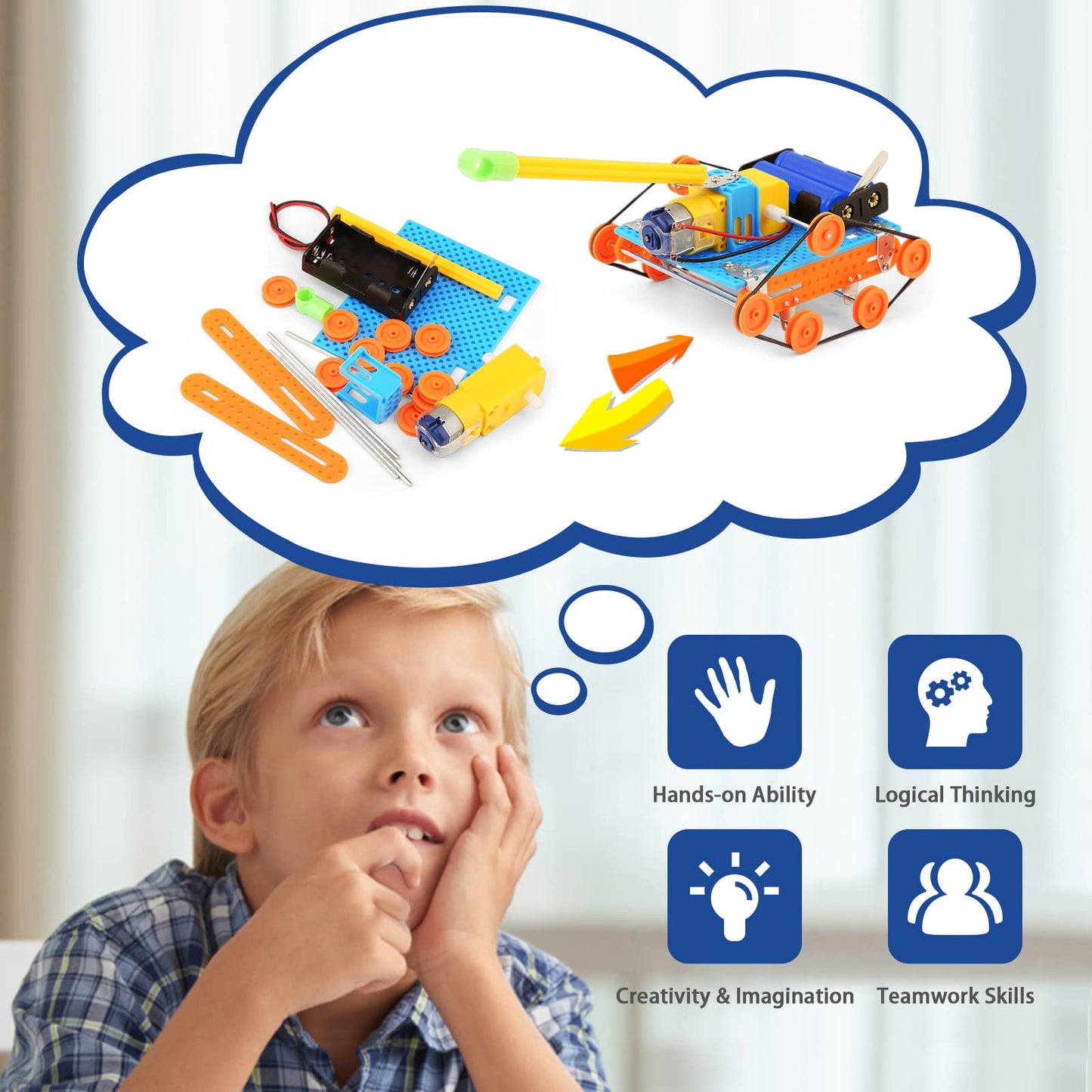 STEM Kits for Kids Crafts 6-8 8-12, Boys Gifts Toys for 6 7 8 Year Old Boy Birthday Gift Ideas, STEM Toys Crafts 6+ 7+ yr, Robotics Science Kits Activities Robot Building Age 8-10 9 10 11 12 13 14