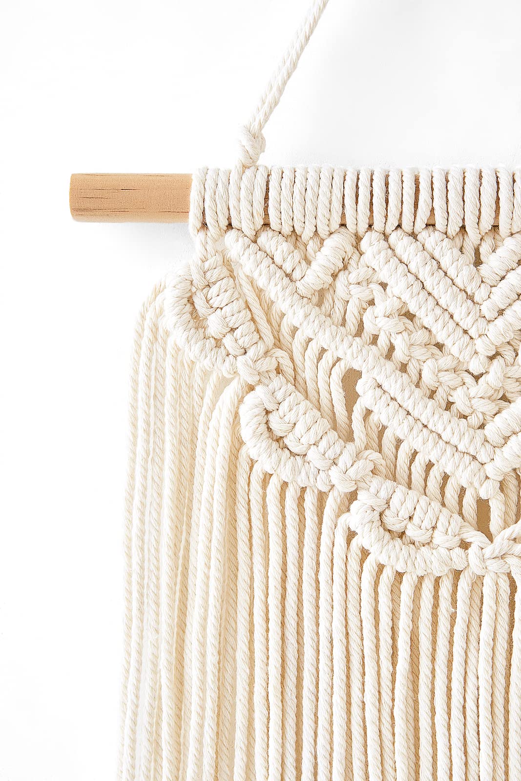 Mkono 2 Pcs Macrame Wall Hanging Boho Wall Art Decor Woven Chic Bohemian Room Decor for Bedroom Nursery Living Room Dorm Apartment, Small Size 13" L x 10"" W and 16"" L x 10"" W"