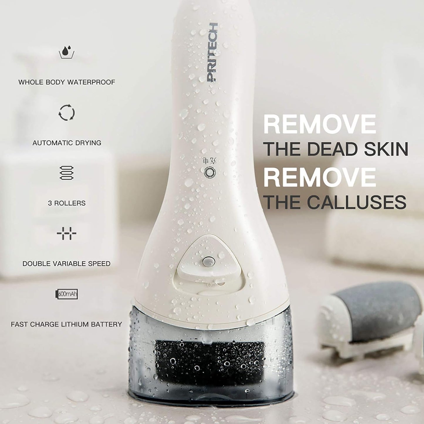 Electric Foot Callus Removers Rechargeable, Portable Electronic Foot File Pedicure Tools, Electric Callus Remover Kit, Professional Pedi Feet Care Perfect for Dead, Hard Cracked Dry Skin Ideal Gift