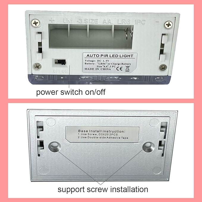 Home Keyhole Infrared PIR Wireless Auto Sensor Motion Detector LED Light lamp for Kitchen Hallway Stairway Silver