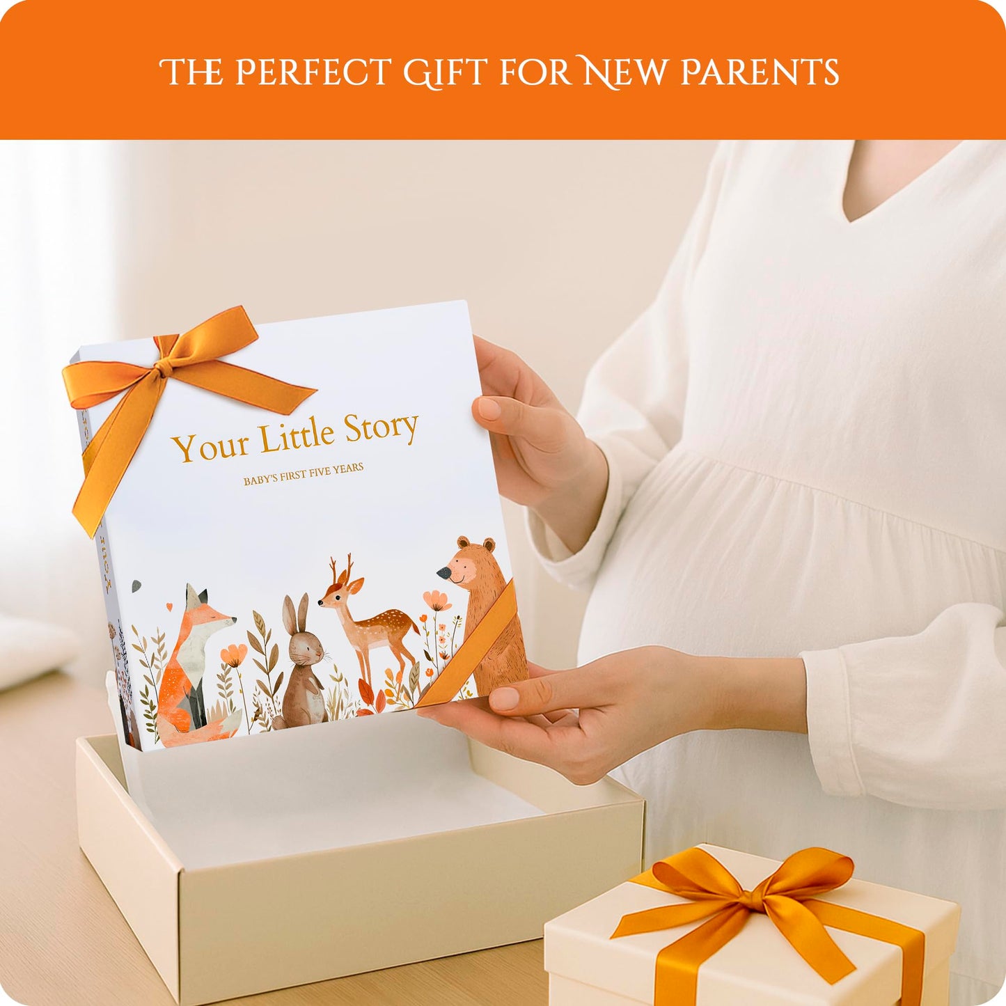 Baby Memory Book Keepsake – 146 Page Baby Journal from Pregnancy to Age 5 | Baby Scrapbook, Gift for Baby Shower, Gender Neutral Baby Book for Boys & Girls