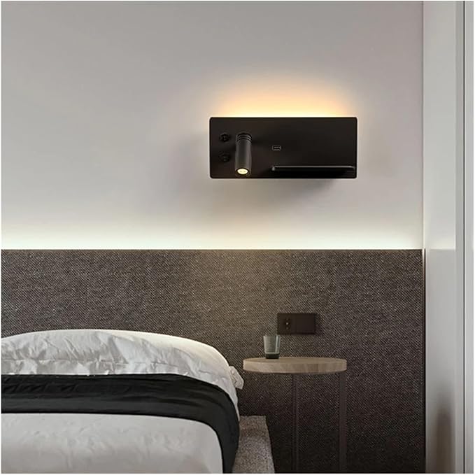 Wireless Charging Column Modern Minimalist Style LED Tone Wall Light Black White Luxury Home Decor Home Appliances Bedroom Nightstand, Led Chandeliers
